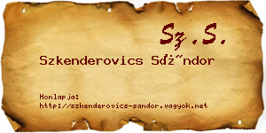 Szkenderovics Sándor névjegykártya