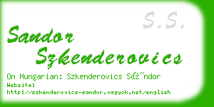 sandor szkenderovics business card